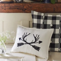 Camps & Cottages<Taylor Linens Antlers and Arrows – Linen Boudoir Pillow