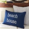 Seaside | Camps & Cottages<Taylor Linens Beach House – Indigo Linen Lumbar Pillow