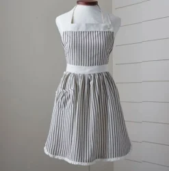 Aprons<Taylor Linens Bergen Stripe Black Apron