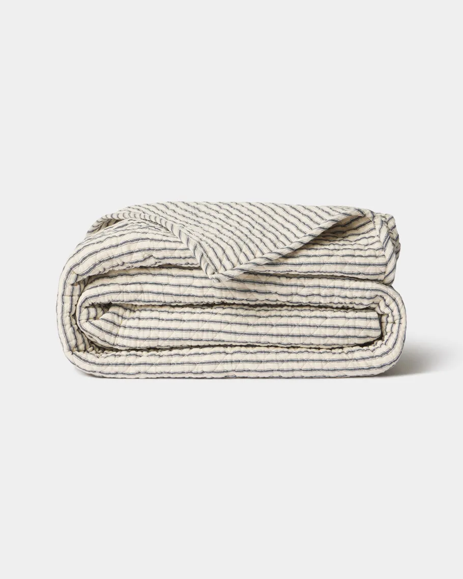 Quilts & Matelasses<Taylor Linens Bergen Stripe Indigo Quilt