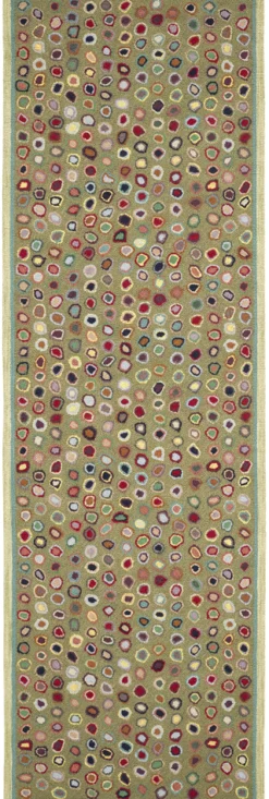 Rugs<Taylor Linens Cat’s Paw Sage Hand Micro Hooked Wool Rug