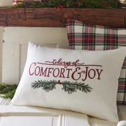 Winter Embroideries<Taylor Linens Comfort & Joy – Linen Lumbar Pillow