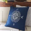 Camps & Cottages<Taylor Linens Compass – White on Indigo Linen Porch Pillow