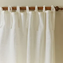 Curtains<Taylor Linens Elisa Cream Linen Voile Curtain Panel