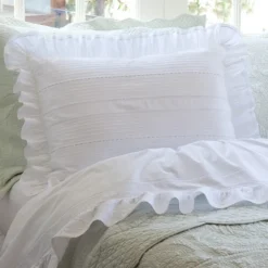 Shams<Taylor Linens Elisa Egg-Shell White Sham