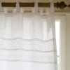 Curtains<Taylor Linens Elisa White Linen Voile Curtain Panel