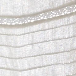Curtains<Taylor Linens Elisa White Linen Voile Curtain Panel