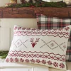 Winter Embroideries<Taylor Linens Fair Isle Red Embroidred Pillow
