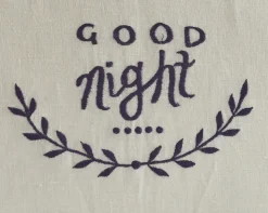 Sentimental Embroideries<Taylor Linens Good Night Black Bolster