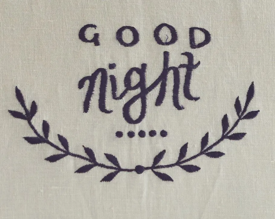 Sentimental Embroideries<Taylor Linens Good Night Black Bolster