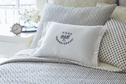 Sentimental Embroideries<Taylor Linens Good Night Black Pillow