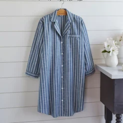 Nightshirts<Taylor Linens Hayslip Indigo Nightshirt