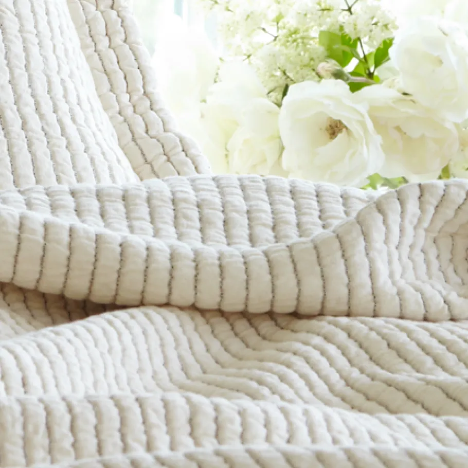 Quilts & Matelasses<Taylor Linens Hudson Charcoal Stripe Matelasse