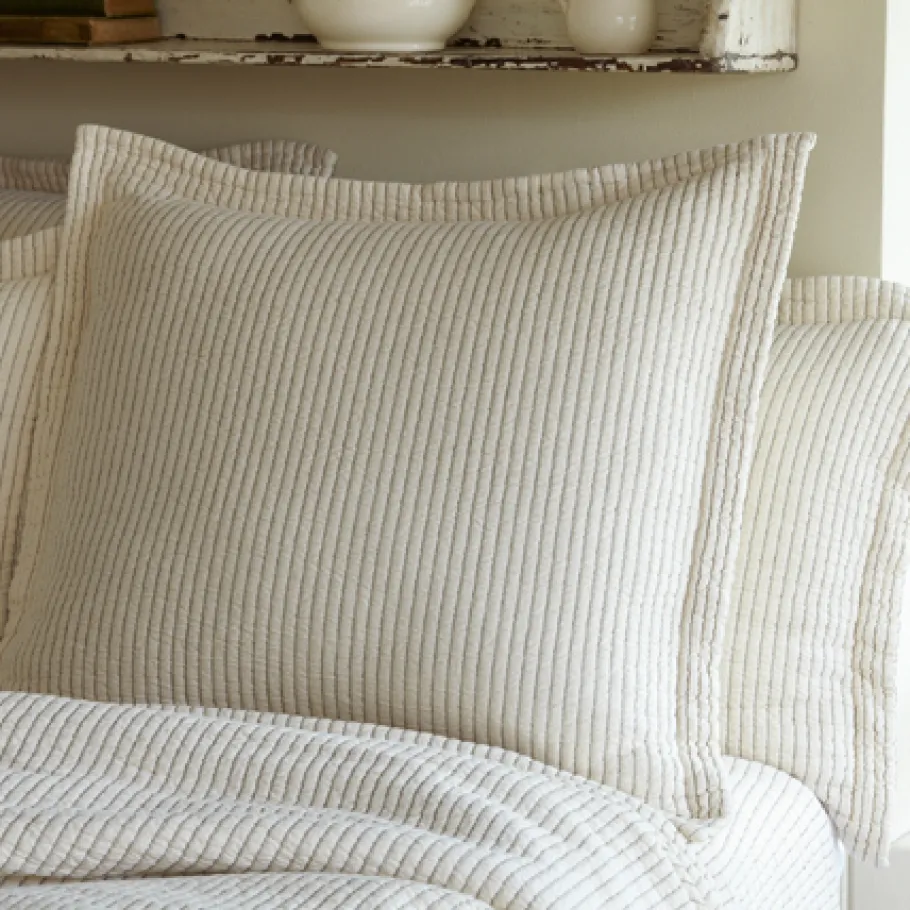 Shams<Taylor Linens Hudson Charcoal Stripe Sham