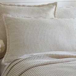 Shams<Taylor Linens Hudson Charcoal Stripe Sham
