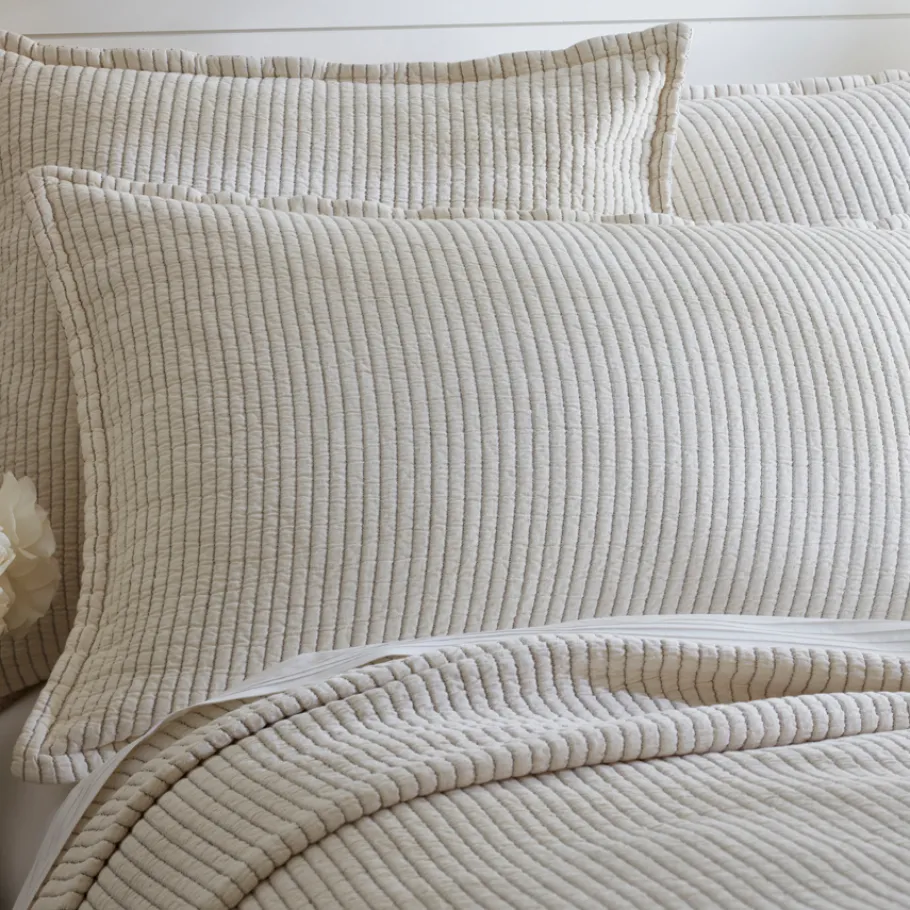 Shams<Taylor Linens Hudson Charcoal Stripe Sham