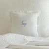 Sentimental Embroideries<Taylor Linens Hugs Blue Embroidered Toss Pillow