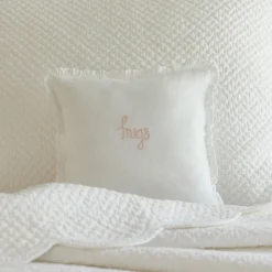 Sentimental Embroideries<Taylor Linens Hugs Pink Embroidered Toss Pillow