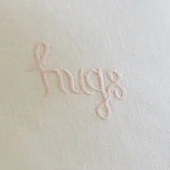 Sentimental Embroideries<Taylor Linens Hugs Pink Embroidered Toss Pillow