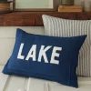 Camps & Cottages<Taylor Linens Indigo Linen Lake Pillow
