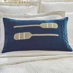 Camps & Cottages<Taylor Linens Indigo Paddles Lumbar Pillow