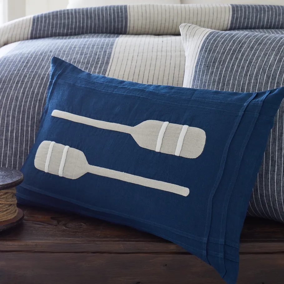 Camps & Cottages<Taylor Linens Indigo Paddles Lumbar Pillow