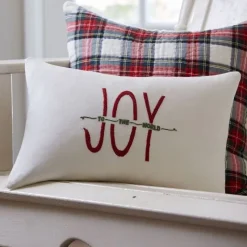 Winter Embroideries<Taylor Linens Joy to the World Christmas Pillow