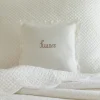 Sentimental Embroideries<Taylor Linens Kisses Natural Embroidered Toss Pillow