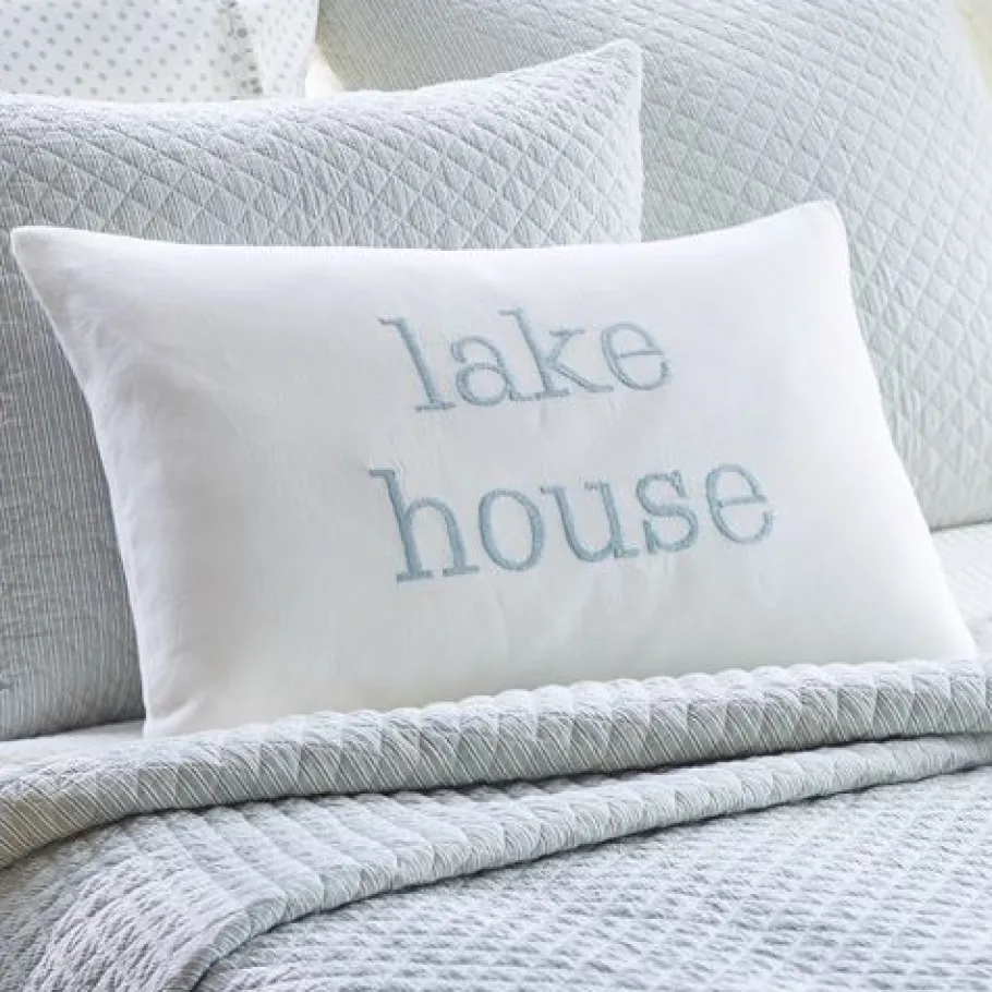 Camps & Cottages<Taylor Linens Lake House Aqua Pillow