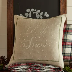 Winter Embroideries<Taylor Linens Let It Snow Natural Linen