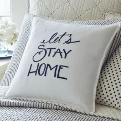 Sentimental Embroideries<Taylor Linens Let’s Stay Home Pillow