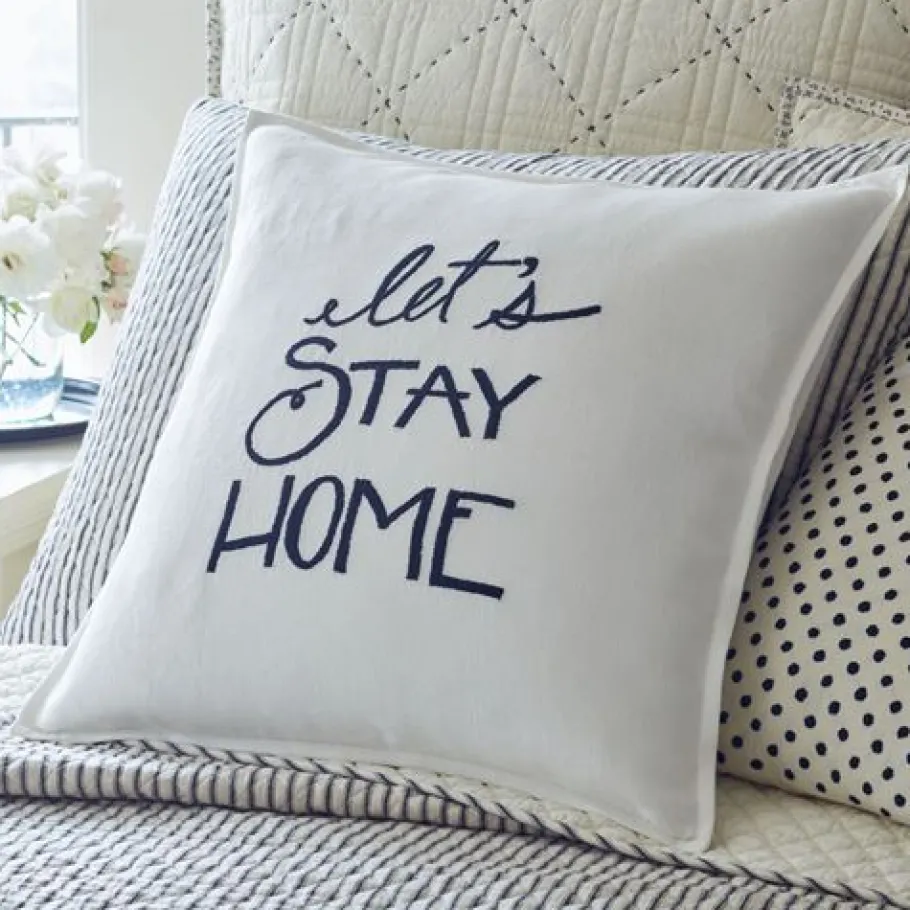 Sentimental Embroideries<Taylor Linens Let’s Stay Home Pillow
