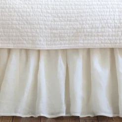 Bed Skirts<Taylor Linens Linen Voile Cream Gathered Bed Skirt