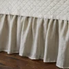 Bed Skirts<Taylor Linens Linen Voile Natural Gathered Bed Skirt