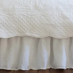 Bed Skirts<Taylor Linens Linen Voile White Gathered Bed Skirt