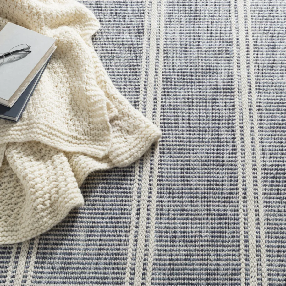 Rugs<Taylor Linens Malta Blue Handwoven Wool Rug