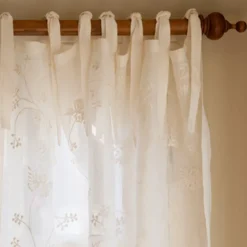 Curtains<Taylor Linens Matilda Cream Linen Voile Curtain Panel