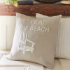 Seaside<Taylor Linens Meet Me at the Beach Natural Linen Pillow