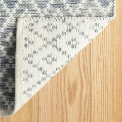 Rugs<Taylor Linens Melange Diamond Blue Handwoven Cotton Rug