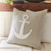 Seaside | Camps & Cottages<Taylor Linens Natural Linen Anchor Pillow