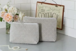 Cosmetic Bags<Taylor Linens Natural Linen Cosmetic Bag