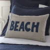 Seaside | Camps & Cottages<Taylor Linens Natural Linen Pillow with Indigo Beach
