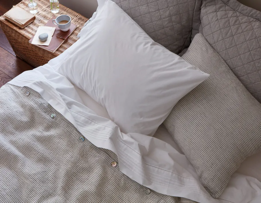 Duvet Covers<Taylor Linens Pebble Pinstripe Linen Duvet Cover