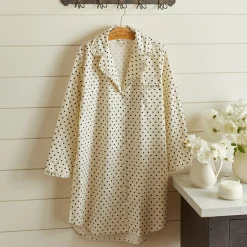 Nightshirts<Taylor Linens Polka Dot Nightshirt – Black