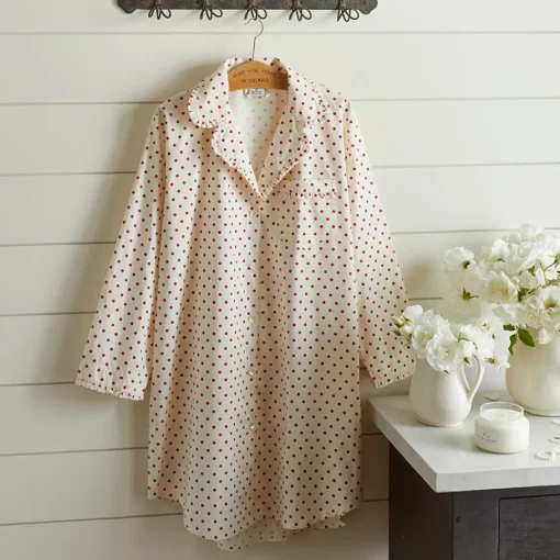 Nightshirts<Taylor Linens Polka Dot Nightshirt – Red