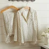 Pajamas<Taylor Linens Polka Dot Pajama Set – Black