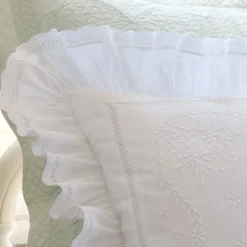 Shams<Taylor Linens Prairie Crochet Embroidered Linen Sham