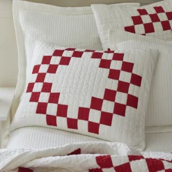 Shams<Taylor Linens Red Irish Chain Sham
