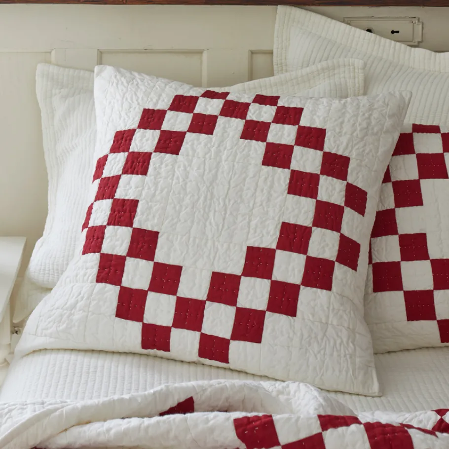 Shams<Taylor Linens Red Irish Chain Sham