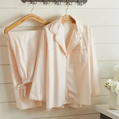 Pajamas<Taylor Linens Ruffled Pajama Set – Petal